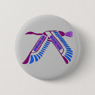 Strong Woman Flying Ronde Button 5,7 Cm
