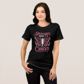 Stronger Than Cancer Butterfly Tri-Blend Shirt (Voorkant volledig)