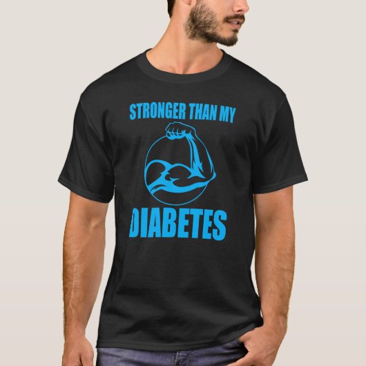 Stronger Than My Diabetes – Motivational Design. T-shirt (Voorkant)