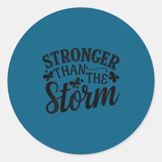Stronger Than The Motivational Insrational Sitive  Ronde Sticker (Voorkant)