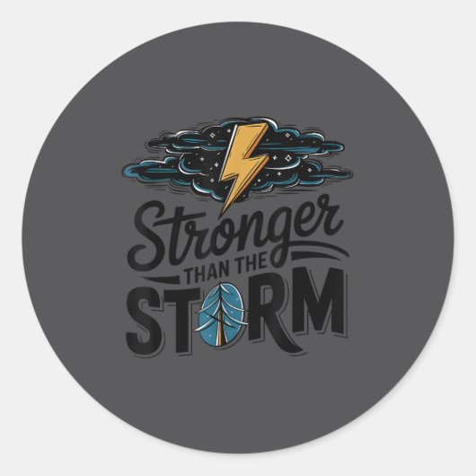 Stronger Than The Motivational Insrational Sitive  Ronde Sticker (Voorkant)