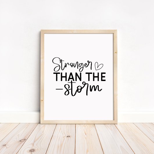 Stronger Than the Storm - Minimalist Motivational Poster