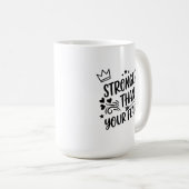 Stronger Than Your Fears Whimsical Hand-Lettered I Koffiemok (Voorkant rechts)