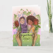 Stronger Together Women Day Portrait Feestdagen Kaart (Voorkant)