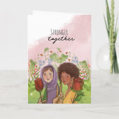 Stronger Together Women Day Portrait Feestdagen Kaart (Achterkant)