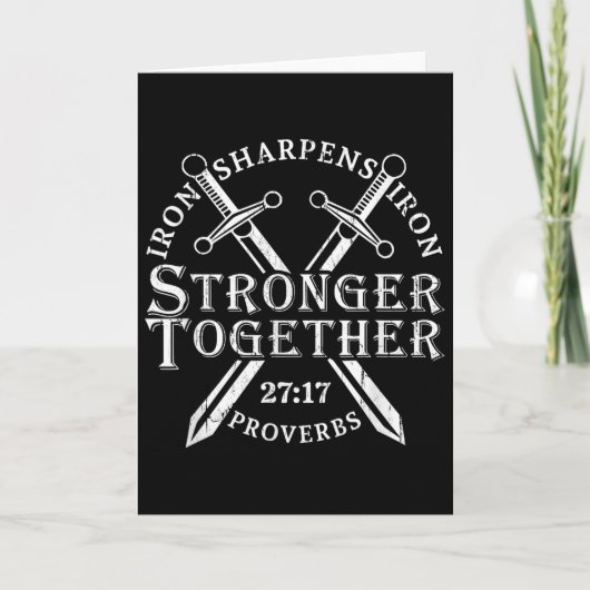 Strongers Together Iron Sharpens Iron Proverbs 27_ Kaart (Voorkant)
