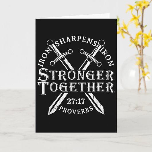 Strongers Together Iron Sharpens Iron Proverbs 27_ Kaart (Gele Bloem)