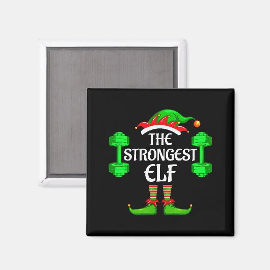 Strongest Elf Matching Family Group Christmas Part Magneet (Voorkant / Achterkant)