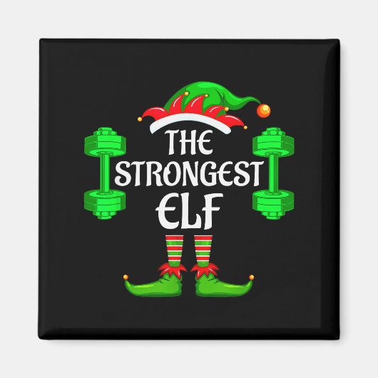Strongest Elf Matching Family Group Christmas Part Magneet (Voorkant)