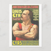 Strongman Act  Circus Ad Lithograph Briefkaart (Voorkant)