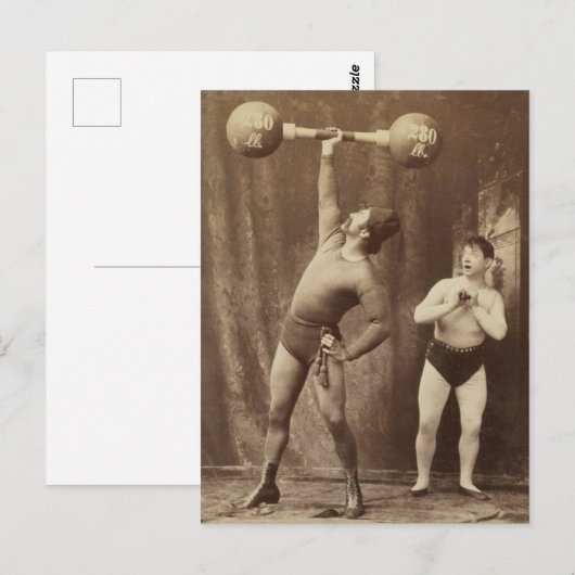 Strongman en Friend Briefkaart (Voorkant / Achterkant)