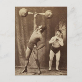 Strongman en Friend Briefkaart