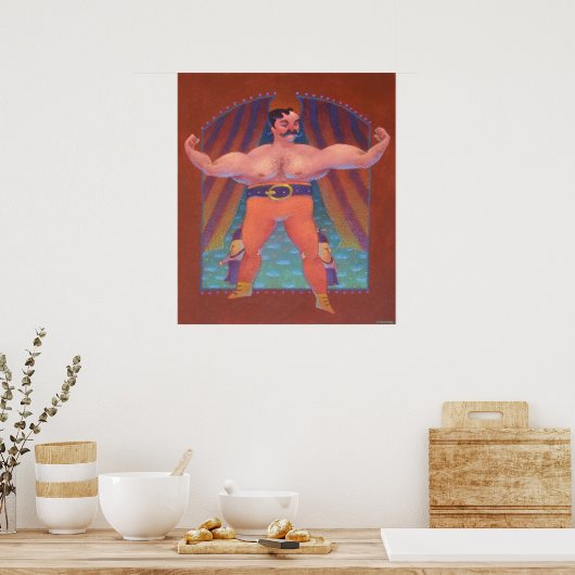 Strongman en poster (Keuken)