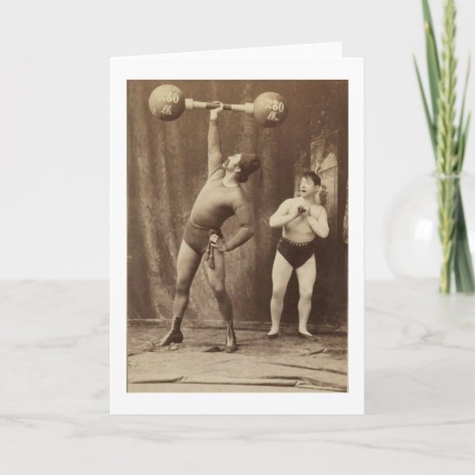 Strongman en Vriend Kaart (Voorkant)