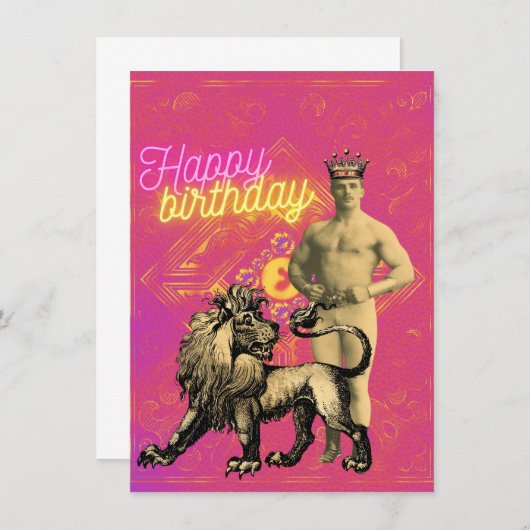  Strongman Funky, gewijzigde Art Birthday Kaart (Voorkant / Achterkant)