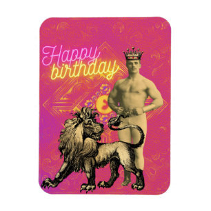  Strongman Funky Veranderde Kunst Birthday Magneet