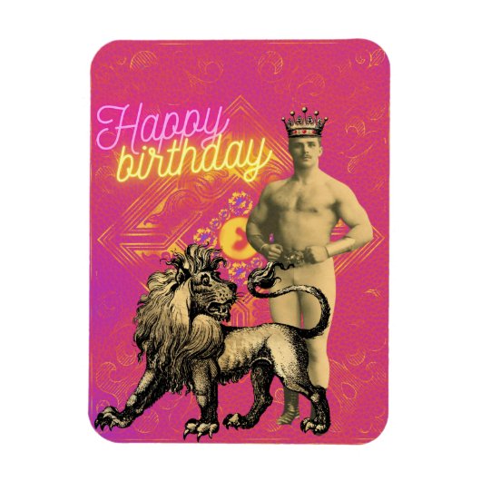  Strongman Funky Veranderde Kunst Birthday Magneet (Verticaal)