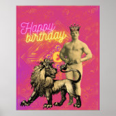  Strongman Funky Veranderde Kunst Birthday Poster (Voorkant)