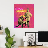  Strongman Funky Veranderde Kunst Birthday Poster (Thuiskantoor)