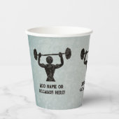 Strongman gewichtheffen - mannelijke aanmoediging papieren bekers (Voorkant)