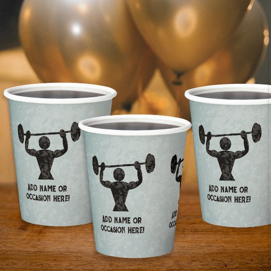 Strongman gewichtheffen - mannelijke aanmoediging papieren bekers
