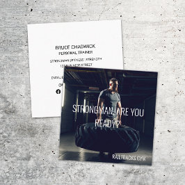 Strongman Gym Sport Fitness Personal Trainer Vierkante Visitekaartje
