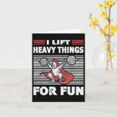 Strongman Outfit Heavy Things voor leuke bodybuild Kaart (Gele Bloem)