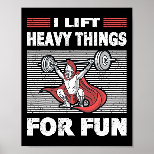 Strongman Outfit Heavy Things voor leuke bodybuild Poster (Voorkant)