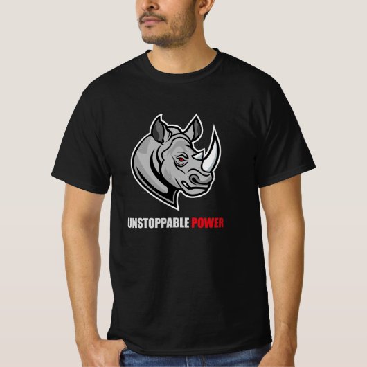 Strongman Powerlifting Neushoorn Training T-shirt (Voorkant)