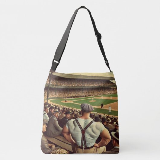 Strongman Watching Baseball Shoulder Tote Crossbody Tas (Achterkant)