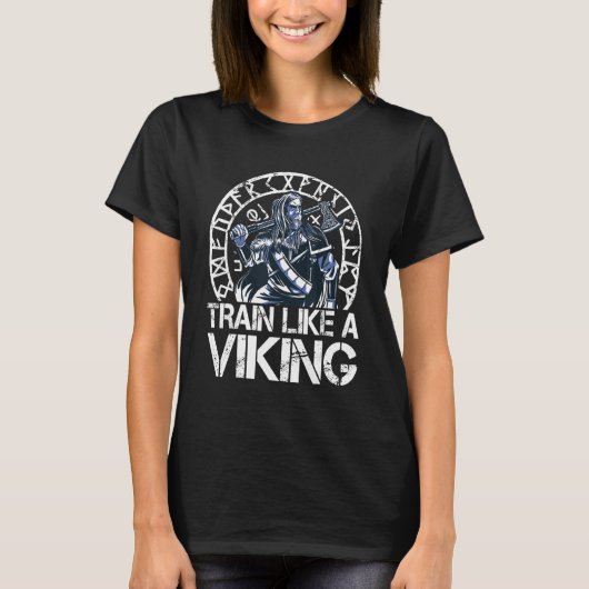 Strongmantrein als een Viking Strongman Workout Eq T-shirt (Voorkant)