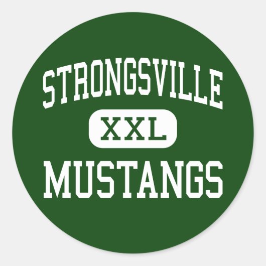Strongsville - Mustangs - Hoog - Strongsville Ohio Ronde Sticker (Voorkant)