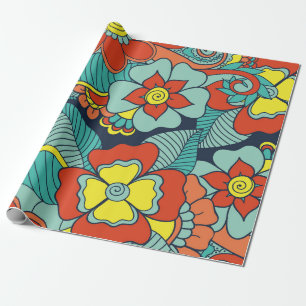 Strooi abstracte bloem. Illustratie, floreel, patr Cadeaupapier