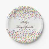 Strooi Baby shower Borden, Confetti Party Borden Papieren Bordje (Voorkant)
