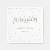 Strooi Confetti 1e Verjaardags Servetten (Voorkant)