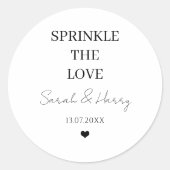 Strooi de liefde gepersonaliseerde bruiloft ronde sticker (Voorkant)