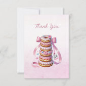 Strooi donuts roze lint dank u kaart (Voorkant)