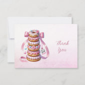 Strooi donuts roze lint dank u kaart (Voorkant)