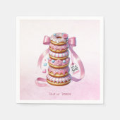 Strooi Donuts Roze lint servetten (Voorkant)