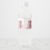 Strooi Donuts Roze Lint Water Fles Label Waterfles Etiket (Achterkant)