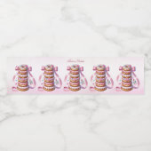 Strooi Donuts Roze Lint Water Fles Label Waterfles Etiket (Enkel label)