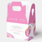 Strooi Donuts Waterverf Roze Baby shower Bedankdoosjes (Geopend)