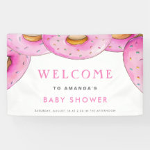 Strooi Donuts Waterverf Roze Baby shower