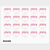 Strooi Donuts Waterverf Roze Baby shower Vierkante Sticker (Vel)