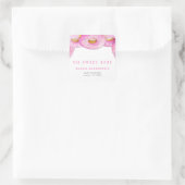 Strooi Donuts Waterverf Roze Baby shower Vierkante Sticker (Tas)