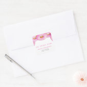 Strooi Donuts Waterverf Roze Baby shower Vierkante Sticker (Envelop)
