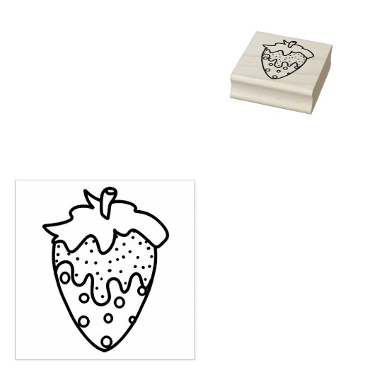 Strooi en chocolade gedipte aardbei rubberstempel (Gestempeld)