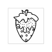 Strooi en chocolade gedipte aardbei rubberstempel (Afrduk)