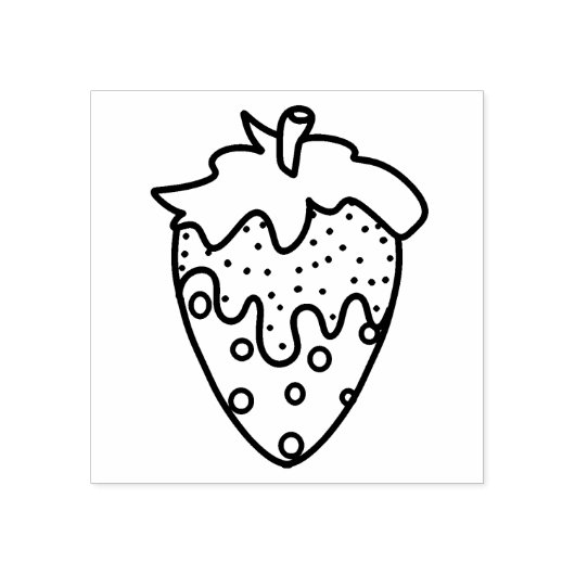 Strooi en chocolade gedipte aardbei rubberstempel (Afrduk)