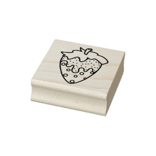 Strooi en chocolade gedipte aardbei rubberstempel